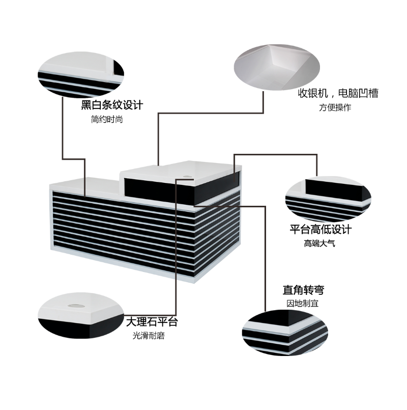 黑紋轉角收銀臺 黑紋轉角收銀臺